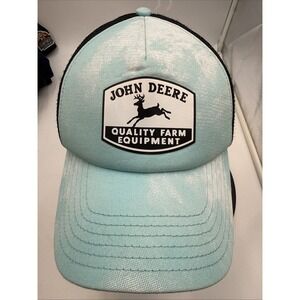 Women's John Deere Snapback Trucker Hat Mesh-Back Cap TEAL BLUE